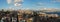 Panoramic view of Istanbul at sunset from the Galata tower (Turkey). Bosphorus Strait. Golden horn