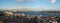 Panoramic view of Istanbul at sunset  from the Galata tower (Turkey). Bosphorus Strait. Golden horn