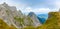 Panoramic view of Itaian Alps from Mangart saddle, Slovenia