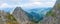 Panoramic view of Itaian Alps from Mangart saddle, Slovenia