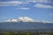 Panoramic view of the Iztaccihuatl volcano in the state of Puebla with snow on a sunny day