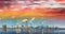 Panoramic view of Jacksonville skyline at dusk, Florida