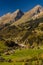 Panoramic view Jaun pass in Simmental, Alps, Switzerland