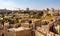 Panoramic view of Jerusalem with King David and Plaza Hotel and Mamilla quarter seen from Tower Of David in Old City in Israel