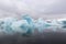 Panoramic view of Jokulsarlon Glacier Lagoonâ€™s turquoise icebergs