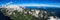 Panoramic view of the Julian Alps from the top of the Prisojnik mountain