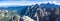 Panoramic view of the Julian Alps from the top of the Prisojnik mountain