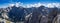 Panoramic view of the Julian Alps from the top of the Prisojnik mountain