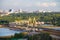 Panoramic view from the Kazan hotel to the Ferris wheel
