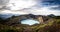 Panoramic view of Kelimutu crater lakes in Kelimutu national par