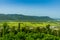 Panoramic view of Khust city from Khust castle in Khust, Ukraine