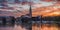 Panoramic view of Kiel skyline with Christmas market, Kiel Opera House, the town Hall by Kleiner Kiel in winter. Snow in Kiel. Adv