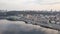 Panoramic view of Kiev historical district Podol with river Dnieper, Kiev, Ukraine