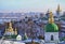 Panoramic view of Kiev Pechersk Lavra Monastery in winter
