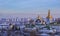 Panoramic view of Kiev Pechersk Lavra Monastery in winter