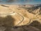 Panoramic view of the King Highway ascending the road north of the Wadi Mujib reservoir in Jordan, middle east