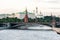 Panoramic view of the Kremlin in Moscow in the evening