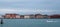 Panoramic view of La Giudecca taken from the lagoon at dusk on a cloudy winter`s day, Venice, Italy