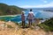 A panoramic view of the lagoon of Knysna, South Africa.beach in Knysna, Western Cape, South Africa