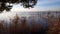 Panoramic view of Lake Albufera in Valencia, at sunset, with calm water, near fishing nets