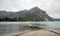 Panoramic view of Lake Como and the statue of St. Nicholas, Italy