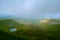 A panoramic view at the lake in the hills (Llyn Cwm Llwch) near Pen y Fan peak, Brecon Beacons , Wales, UK