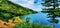 Panoramic view of lake and mountains against sky, Takengon, Aceh Tengah, Indonesia