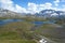 A panoramic view of the lakes in Colle del Nivolet, Piedmont Italy