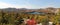 Panoramic view of the lakes of Killarney in autumn