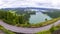 Panoramic view of the Lakes of Sete Cidades, Azores, Portugal
