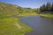 Panoramic view of the landscape around the abandoned mill on the Bank of the Vorgol river in the former estate of merchant