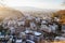 Panoramic view with Landscape on Old city Salzburg Monchsberg sunset