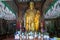 Panoramic view on the large golden praying sitting buddha. Korean buddhist Bunhwangsa Temple. Gyeongju, South Korea, Asia