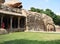 Panoramic view at largest rock relief in Asia - The Descent of the Ganges. Mahabalipuram, is a town in the southeastern Indian sta