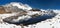 Panoramic view of Lhotse and Nuptse with lake