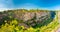 Panoramic view of limestone quarry of Small America Mala America in czech speak. Czech Republic - Bohemia