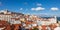 Panoramic view of Lisbon rooftop from Portas do sol viewpoint -