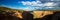 Panoramic view of long, deep canyon walls in Colorado National Monument near the towns of Grand Junction and Fruita