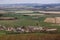 Panoramic view from the lookout tower Margarita on the town Dlazov, Bohemian Forest, Czech Republic