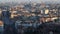 Panoramic view of Lower Town of Bergamo city at sunset