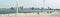 Panoramic view at the Luanda downtown, from Cabo Island, cityscape skyline buildings, bay Port of Luanda, fortress, marginal and