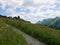 Panoramic view of luxury resort Lech am Arlberg, Tannberg. Vorarlberg, Austria.