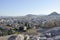 Panoramic view of Lykavittos Hil from Athens in Greece