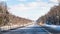 panoramic view of M1 highway in Russia in winter