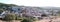 Panoramic view of the magical Andalusian town of Cortegana, Huelva, Spain from the castle