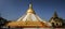 Panoramic view of the Mahazedi Pagoda under the midday sun, Bago, Bago region, Myanmar