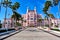 Panoramic view main entrance of The Don Cesar Hotel. The Legendary Pink Palace of St. Pete Beach.