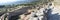 Panoramic view of the main monuments and places of Greece. Ruins of ancient Mycenae city of Agamemnon