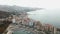 Panoramic view of Malaga Touristic Port. View of Famous Dock One