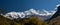 Panoramic view at Manaslu mountain range in Nepal